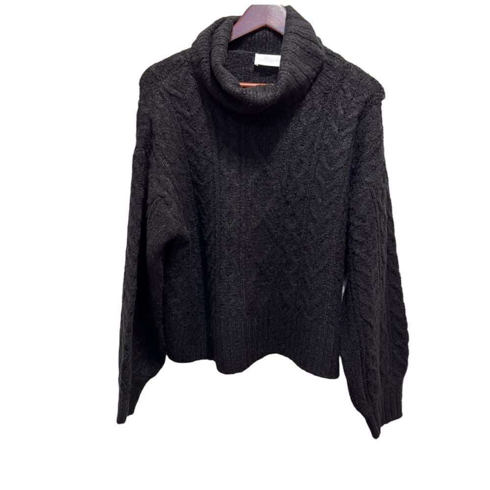 Seven Sisters Black Turtleneck Cropped Sweater Size XS